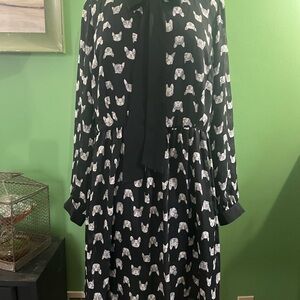 Black Boston terrier Print Dress